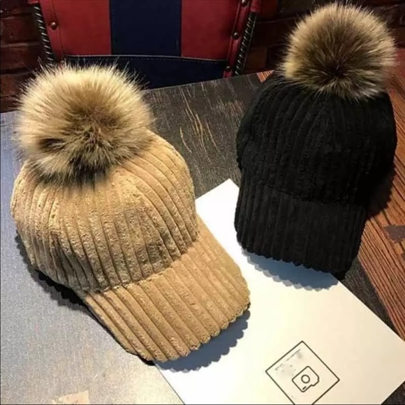 Velvet Cap with Pom Pom - Picture 4 of 8